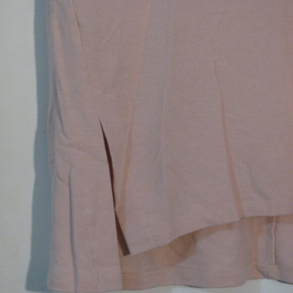 * 2/$15 Cupio Pastel Pink Blouse Medium Split High Low Hem Thick Soft Fabric - Picture 3 of 3